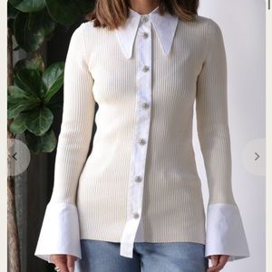 Elegant Cream Button-Up Women's Top